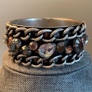 Silver Jewelled Statement Bracelet